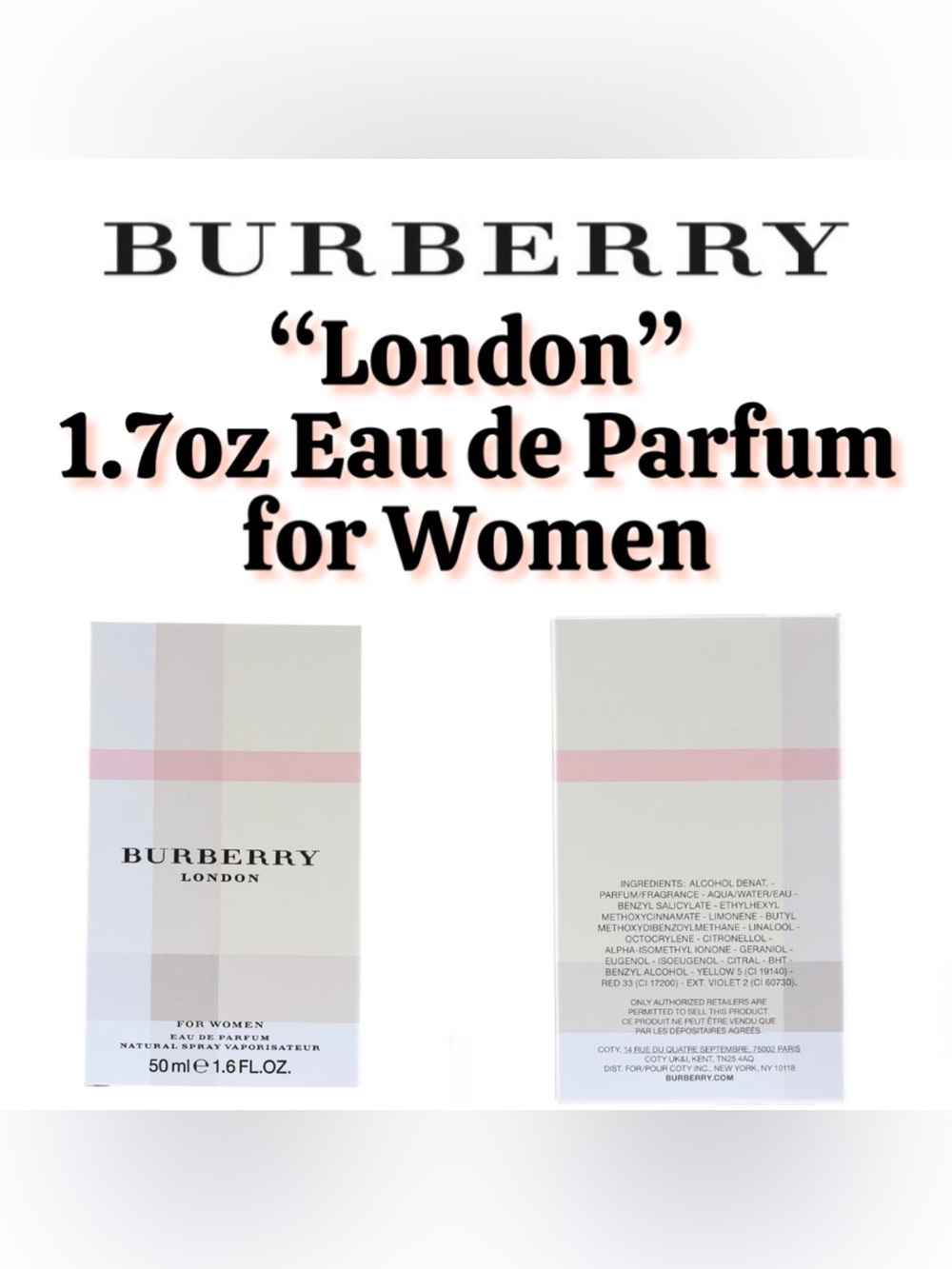 Burberry - “London” Eau de Parfum for Women (1.7oz / NEW)